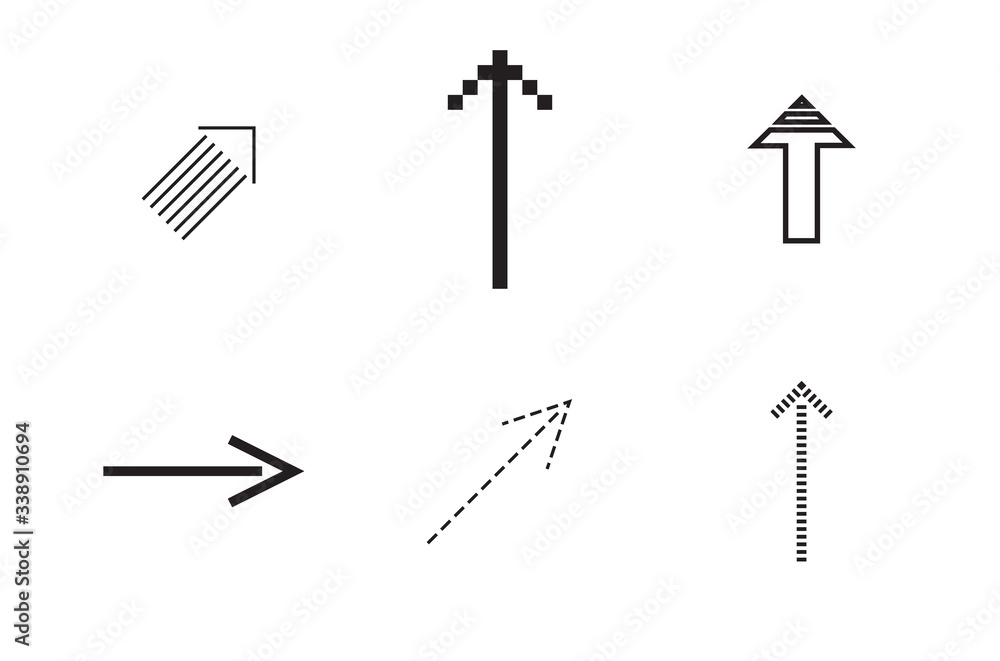 Universal trend geometric arrows set isolated on white background. Universal trend geometric arrows set isolated on white background.