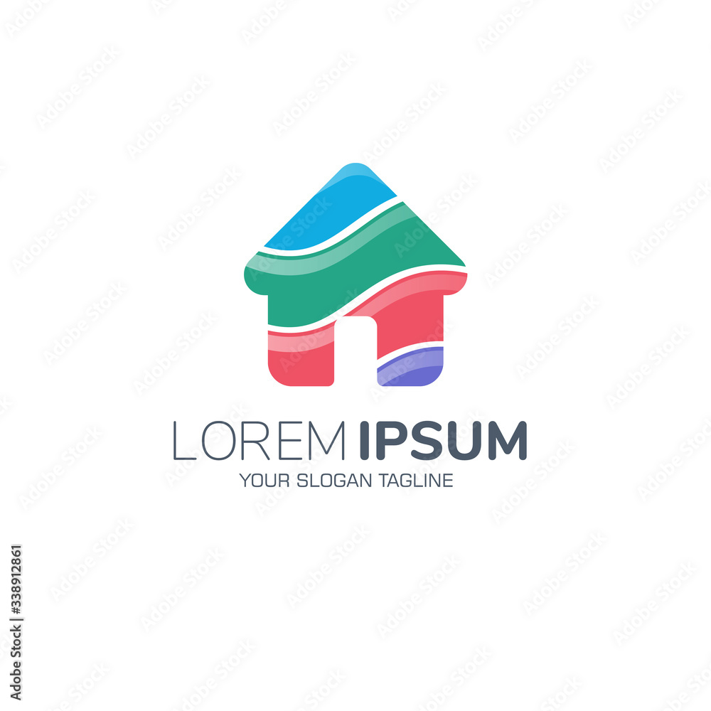 Colorful Home Vector Logo Design Template. Real Estate, Construction ...