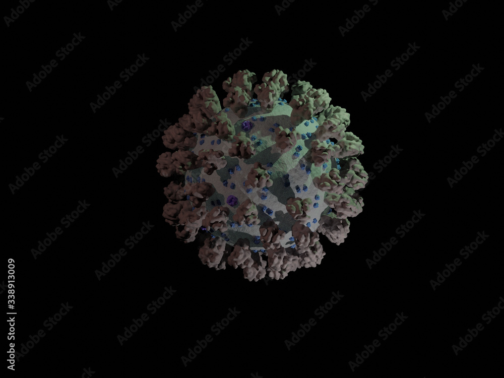 Coronavirus SARS-CoV-2, representation with molecular details Coronavirus SARS-CoV-2, representation with molecular details