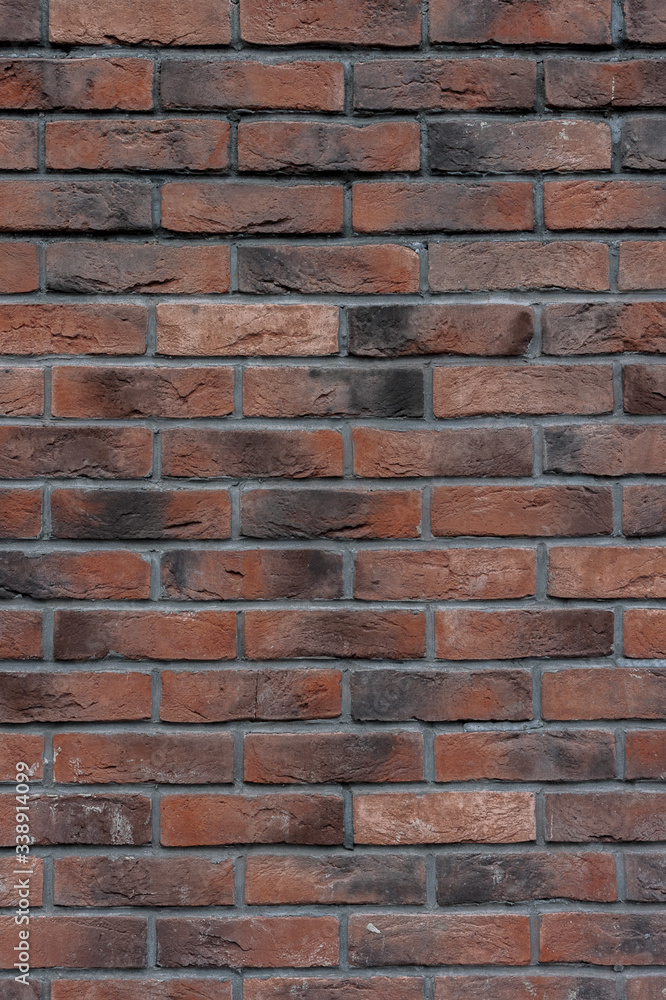Brick wall. Red brick. Horizontal placing. Brick wall. Red brick. Horizontal placing.