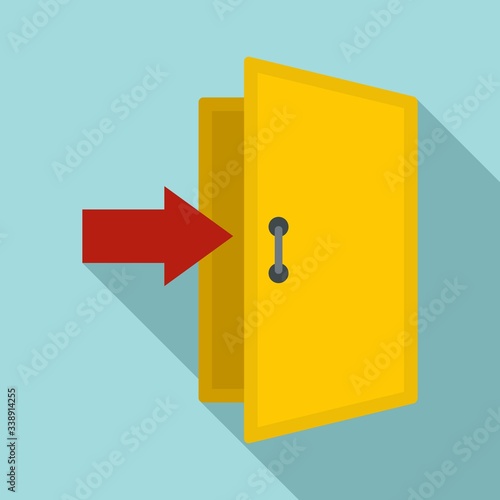 Enter door icon. Flat illustration of enter door vector icon for web design