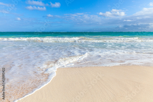 Coastal Caribbean landscape with sandy coast