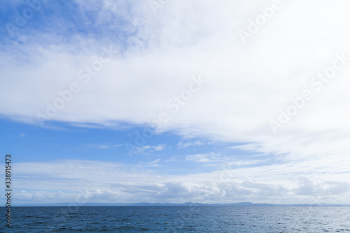 Empty ocean landscape. Atlantic ocean under clouds