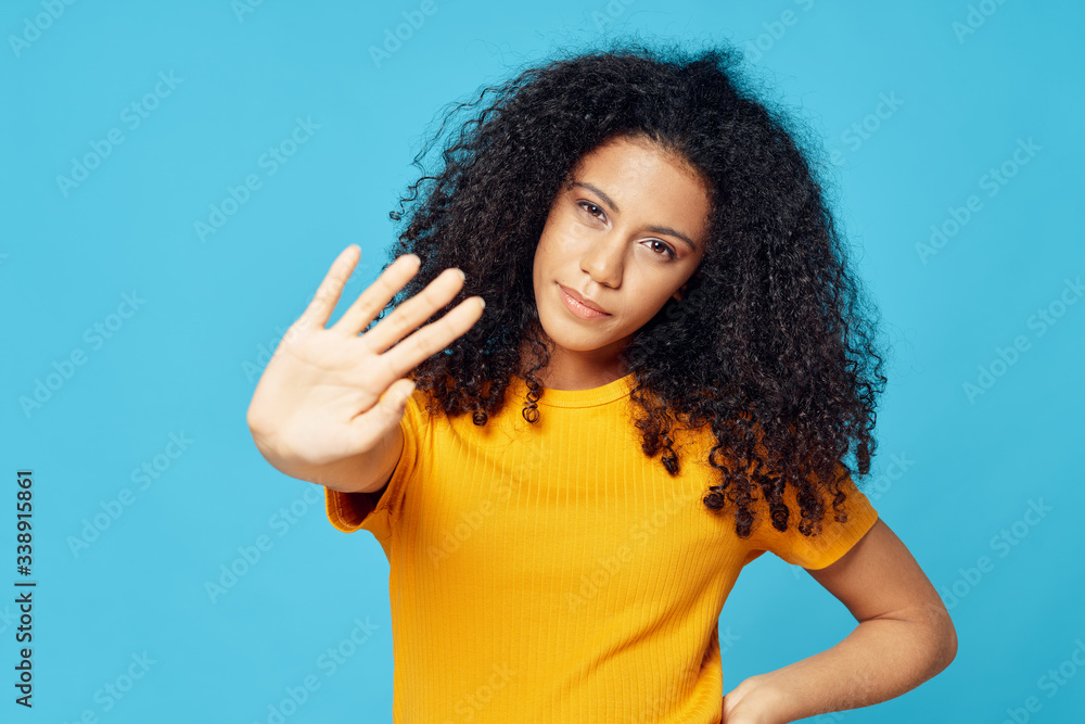 young woman showing thumbs up young woman showing thumbs up