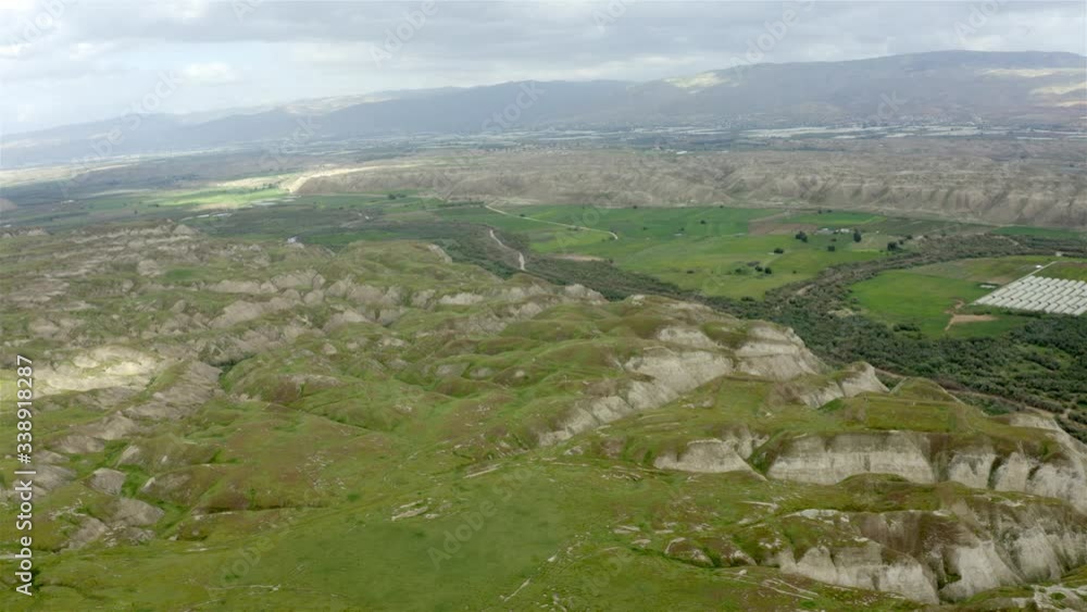 Green hills along the Jordan River, Southern Jordan Valley,Aerial view, Israel Green hills along the Jordan River, Southern Jordan Valley,Aerial view, Israel