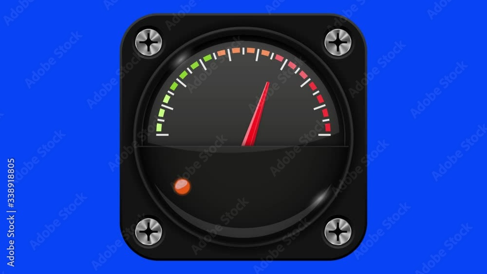 Decibel meter from low to high sound level. Black gauge on blue chroma key background. Animated video Decibel meter from low to high sound level. Black gauge on blue chroma key background. Animated video