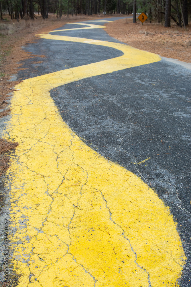 Yellow brick road stock image. Image of alone, path, black - 36703323