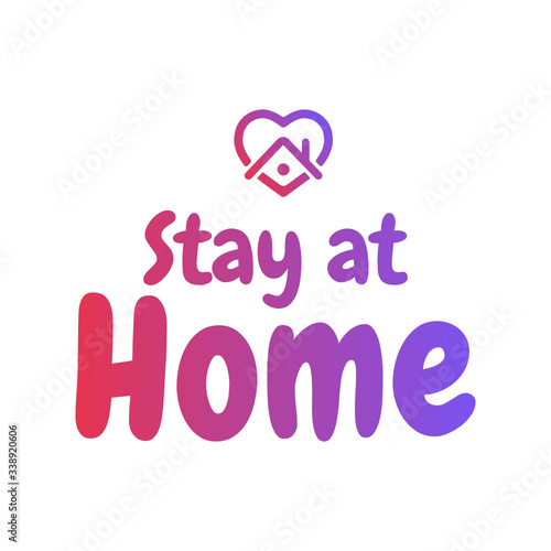 stay home, heart, home and heard symbol vector - coronavirus

