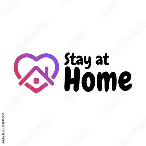 stay home, heart, home and heard symbol vector - coronavirus
