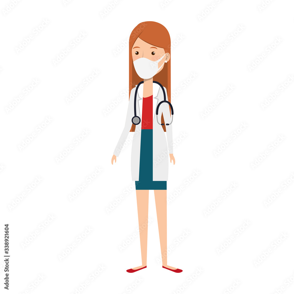 doctor female with face mask isolated icon vector illustration design doctor female with face mask isolated icon vector illustration design