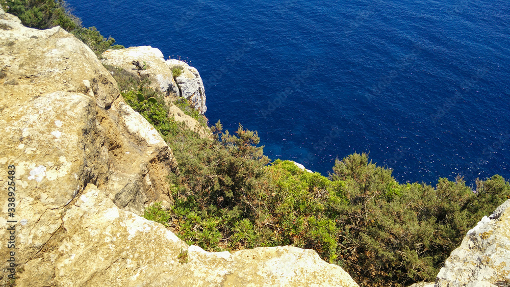 Cliff on the Mediterranean Sea, Lanzarote / Spain