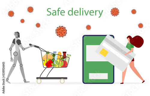 Quarantine Virus Online Order Safe delivery Robot