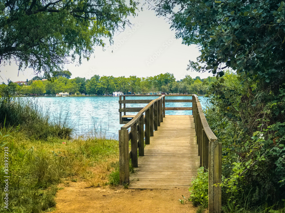 Naklejka premium Lake of Banyoles in Catalonia, Spain.
