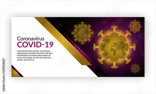 Purple and Gold Coronavirus Banner