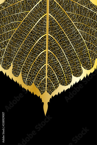 Beautiful golden background texture leaf  with leaves. Vector illustration. EPS 10.