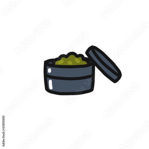 marijuana grinder doodle icon, vector illustration