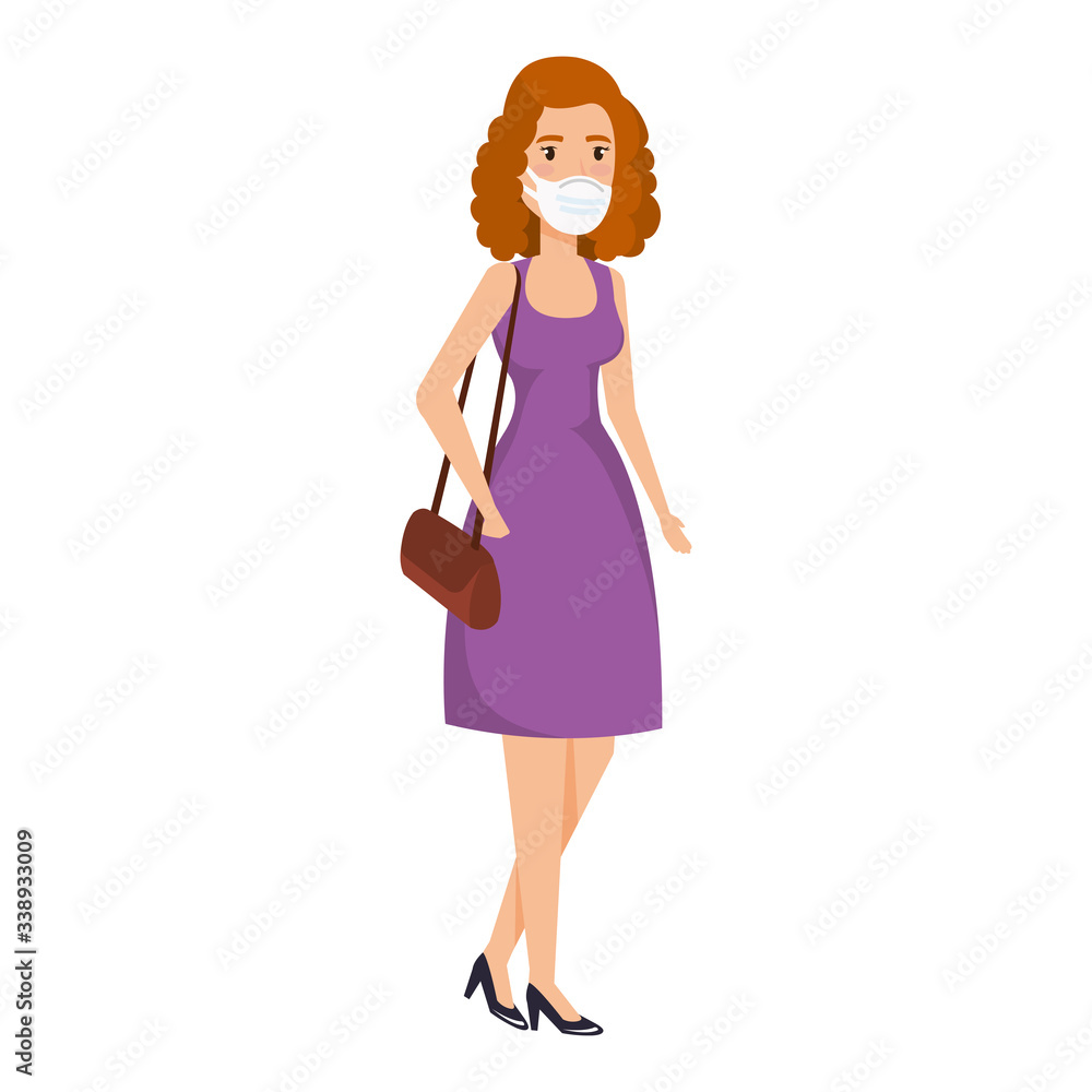 business woman with face mask isolated icon vector illustration design business woman with face mask isolated icon vector illustration design