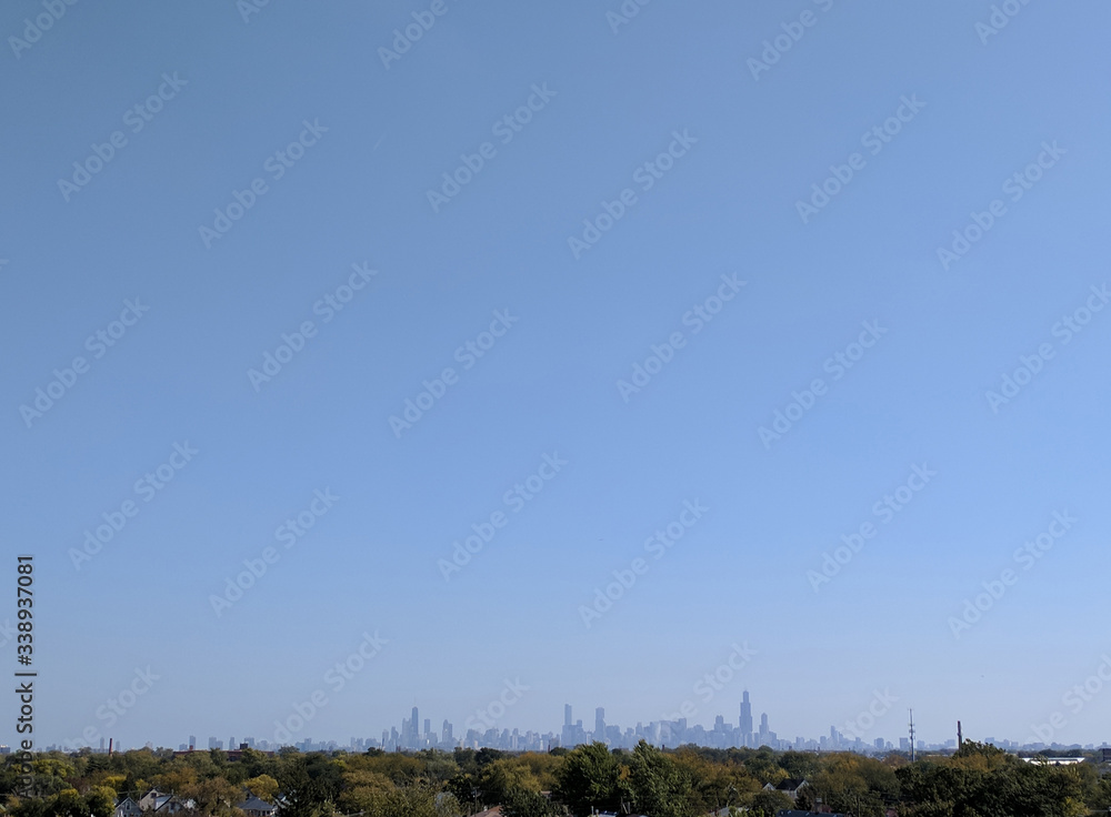 Clear Blue Sky and Distant Skyline Clear Blue Sky and Distant Skyline