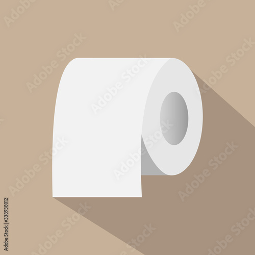 toilet papier in a flat design on a brown background