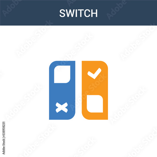 two colored Switch concept vector icon. 2 color Switch vector illustration. isolated blue and orange eps icon on white background.