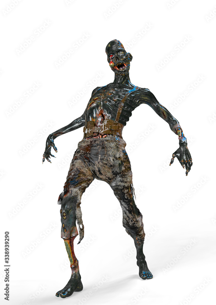 zombie is dancing on white background zombie is dancing on white background