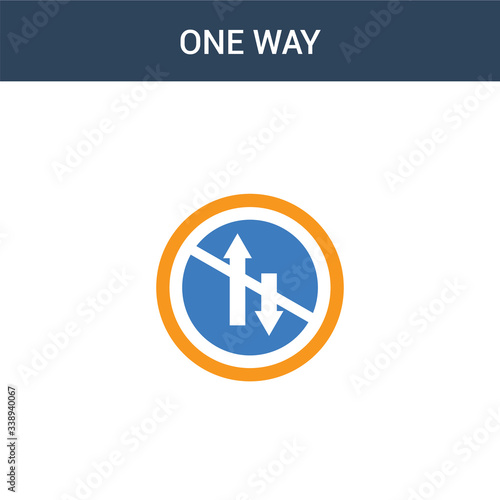 Free Download two colored One way concept vector icon. 2 color One way vector illustration. isolated blue and orange eps icon on white background. - GFXLoad
