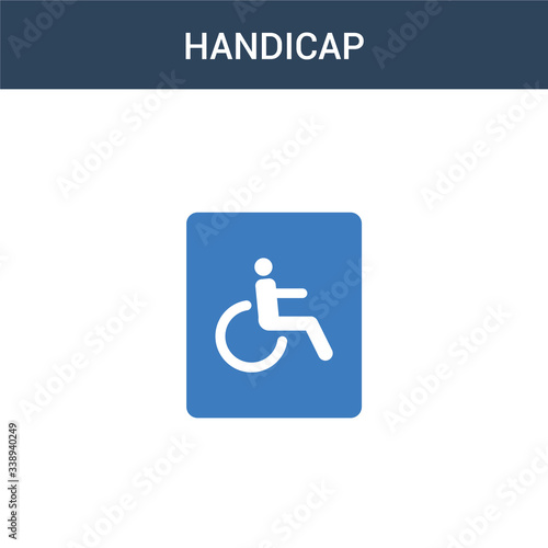 two colored Handicap concept vector icon. 2 color Handicap vector illustration. isolated blue and orange eps icon on white background.