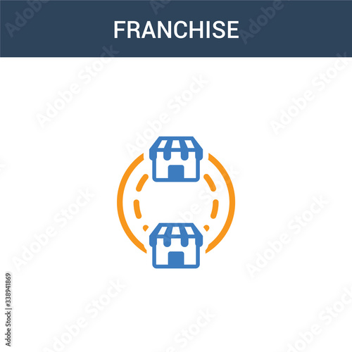 two colored Franchise concept vector icon. 2 color Franchise vector illustration. isolated blue and orange eps icon on white background.