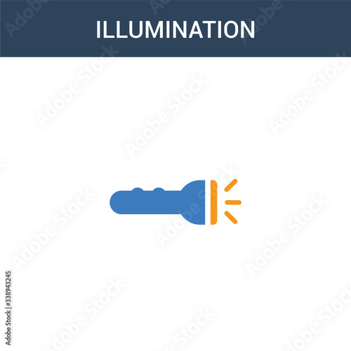 two colored Illumination concept vector icon. 2 color Illumination vector illustration. isolated blue and orange eps icon on white background.