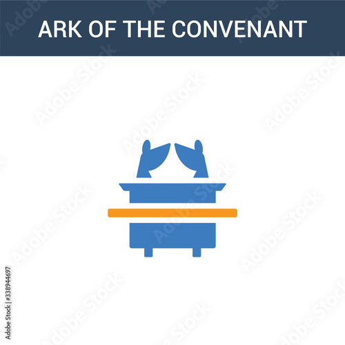two colored Ark of the Convenant concept vector icon. 2 color Ark of the Convenant vector illustration. isolated blue and orange eps icon on white background.