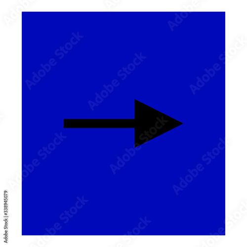 black arrow in blue box icon design eps10