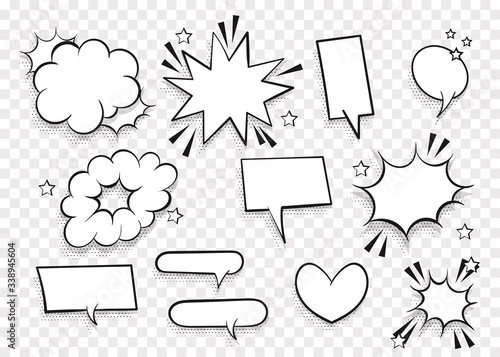 Speech bubble for comic text isolated background
