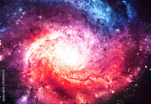 Deep space spiral galaxy and nebula