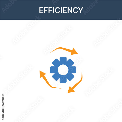two colored Efficiency concept vector icon. 2 color Efficiency vector illustration. isolated blue and orange eps icon on white background.