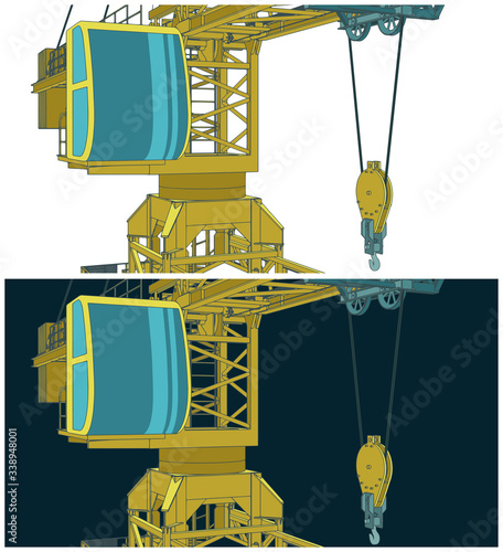 Construction crane illustrations