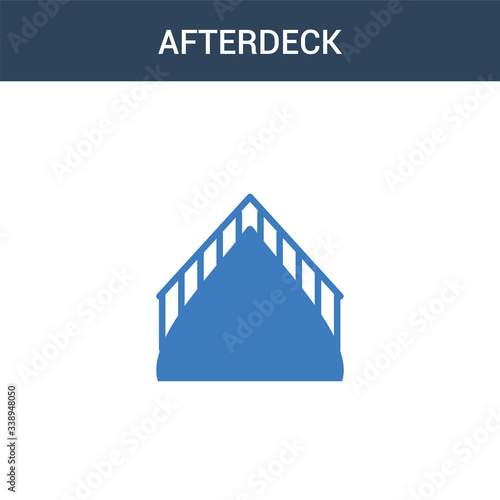 two colored afterdeck concept vector icon. 2 color afterdeck vector illustration. isolated blue and orange eps icon on white background.