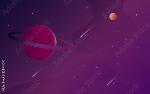 Vector illustration of the topic of galaxies and vast distances, with reflected stars and light. interstellar space travel