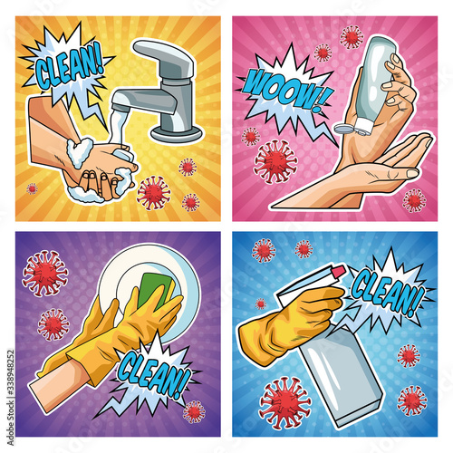 prevention methods covid19 pandemics icons
