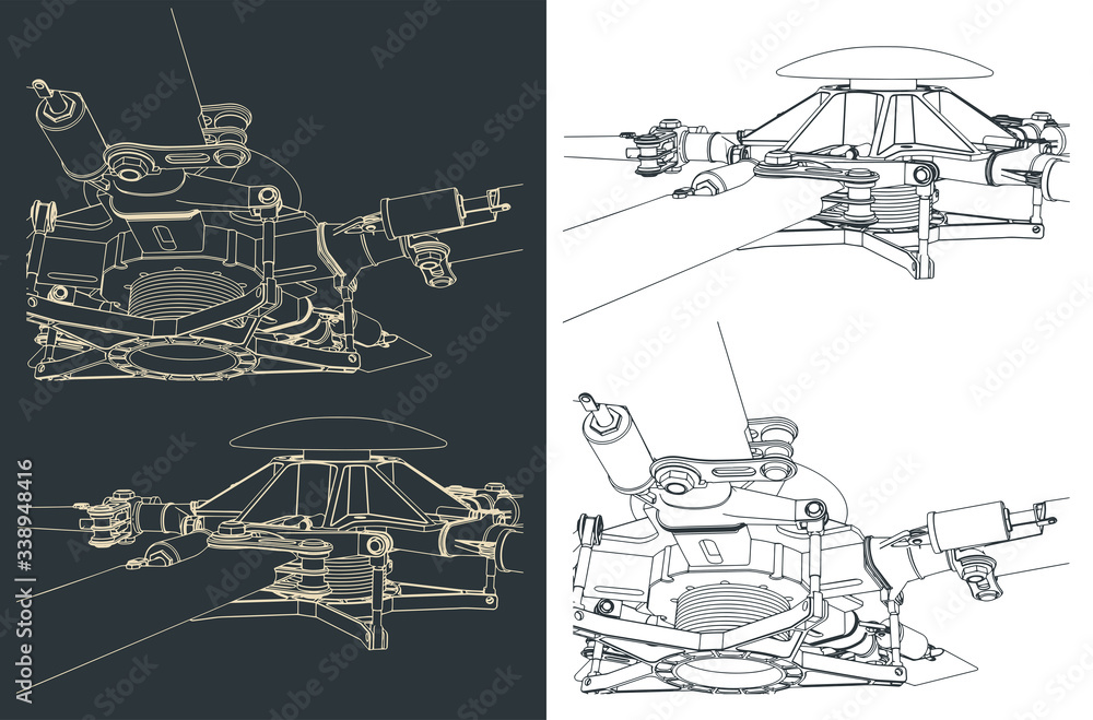 Helicopter main rotor drawings