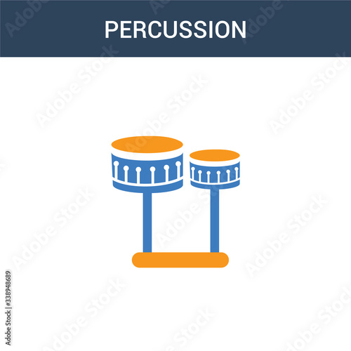 two colored Percussion concept vector icon. 2 color Percussion vector illustration. isolated blue and orange eps icon on white background.