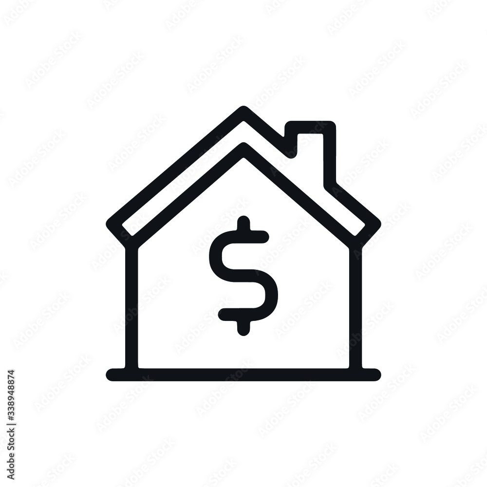 Dollar Sign House Icon Vector Template Flat Design Dollar Sign House Icon Vector Template Flat Design
