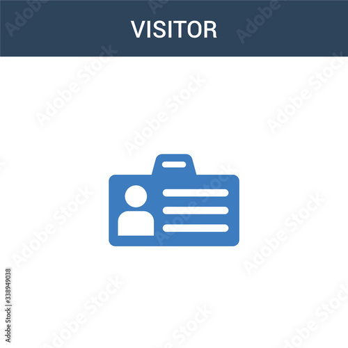 two colored Visitor concept vector icon. 2 color Visitor vector illustration. isolated blue and orange eps icon on white background.