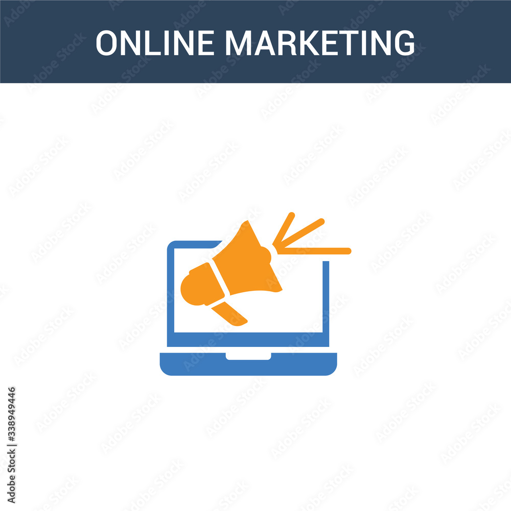 Fotografie two colored Online marketing concept vector icon