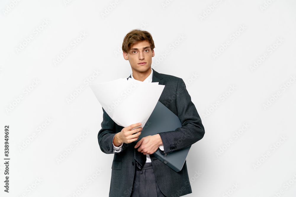 Business man documents official self confidence