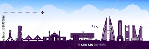 Bahrain travel destination grand vector illustration. 