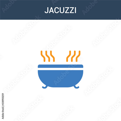 two colored Jacuzzi concept vector icon. 2 color Jacuzzi vector illustration. isolated blue and orange eps icon on white background.