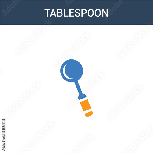 two colored tablespoon concept vector icon. 2 color tablespoon vector illustration. isolated blue and orange eps icon on white background.