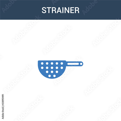 two colored Strainer concept vector icon. 2 color Strainer vector illustration. isolated blue and orange eps icon on white background.