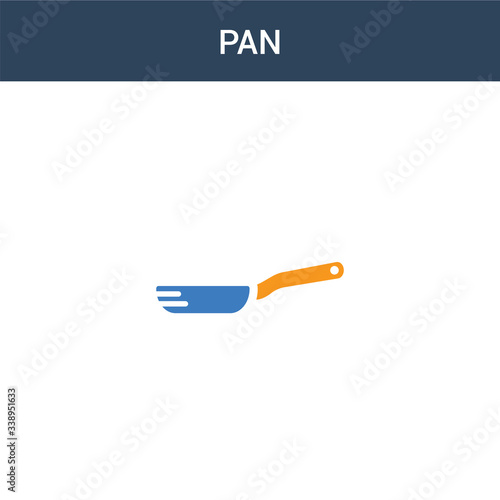 two colored Pan concept vector icon. 2 color Pan vector illustration. isolated blue and orange eps icon on white background.