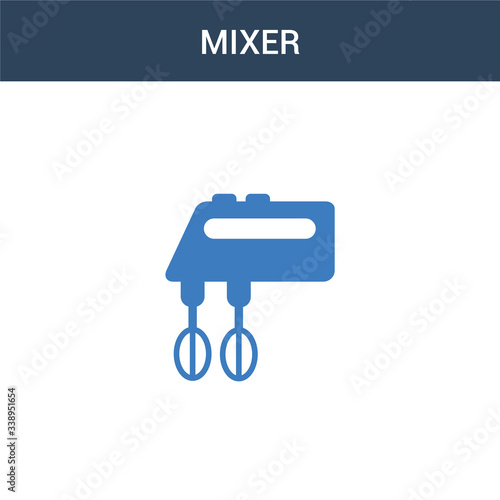 two colored Mixer concept vector icon. 2 color Mixer vector illustration. isolated blue and orange eps icon on white background.
